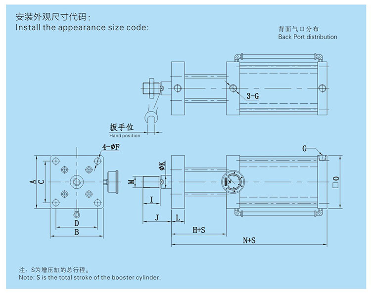 JRG複合式迷你型氣液增壓缸設計圖